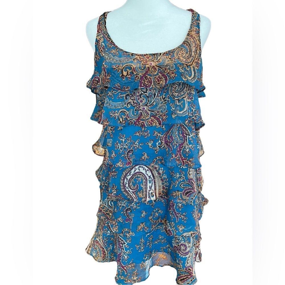 Blue Paisley Tiered Sundress - Women's Dress